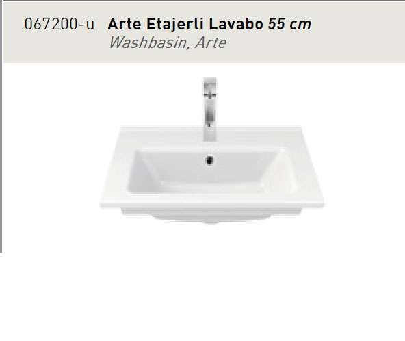 ETAJERLİ LAVABO, ARTE 55 CM